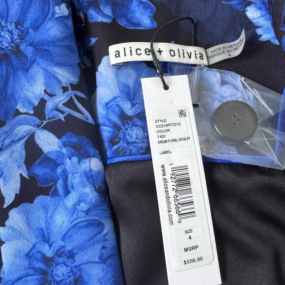 NEW Alice + Olivia Blue Floral Blazer - Picture 5 of 11